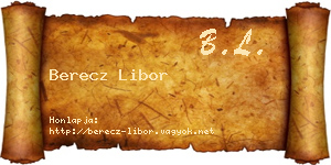 Berecz Libor névjegykártya